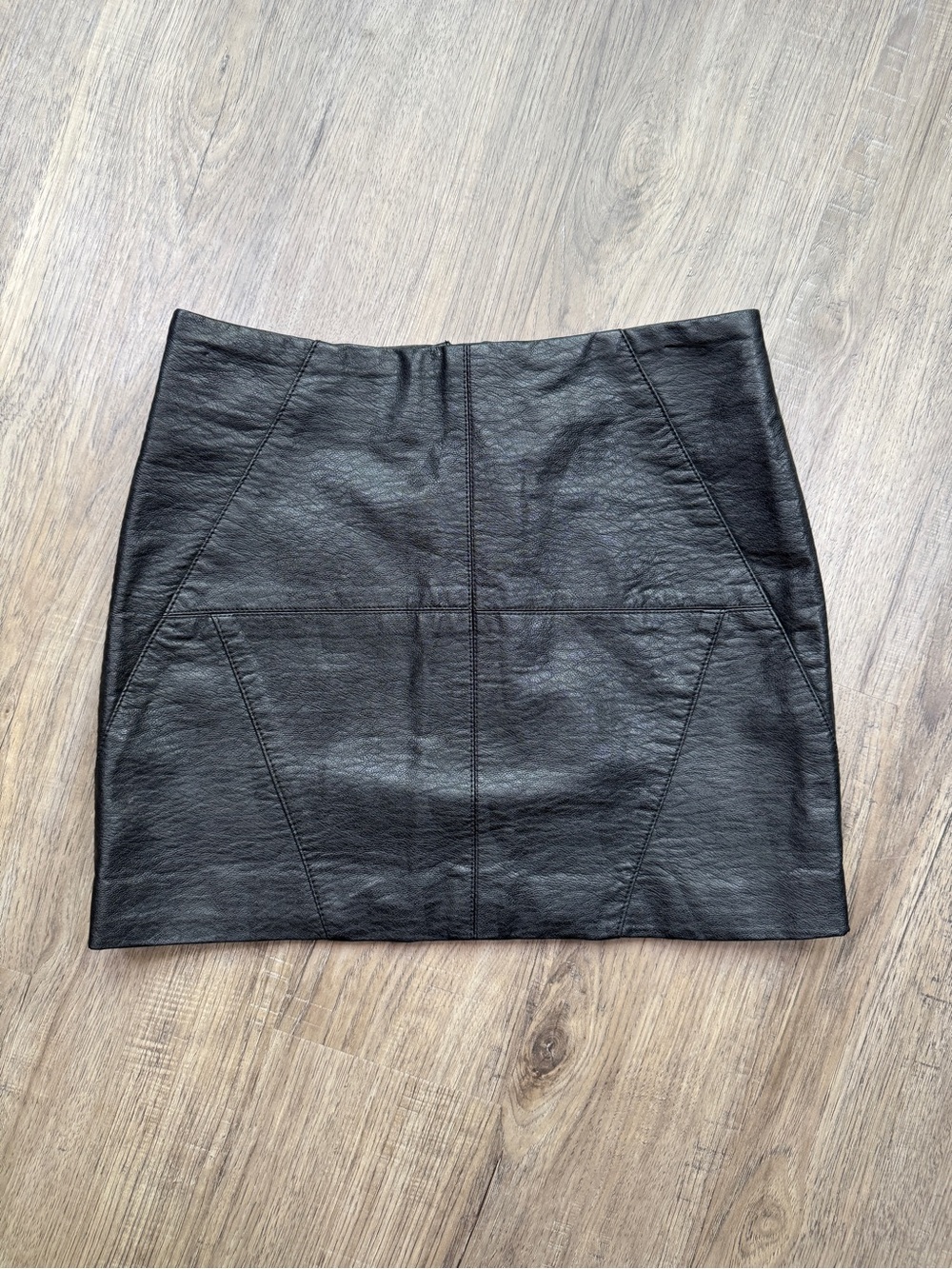 Black Faux Leather Mini Skirt by Divided - Size 6